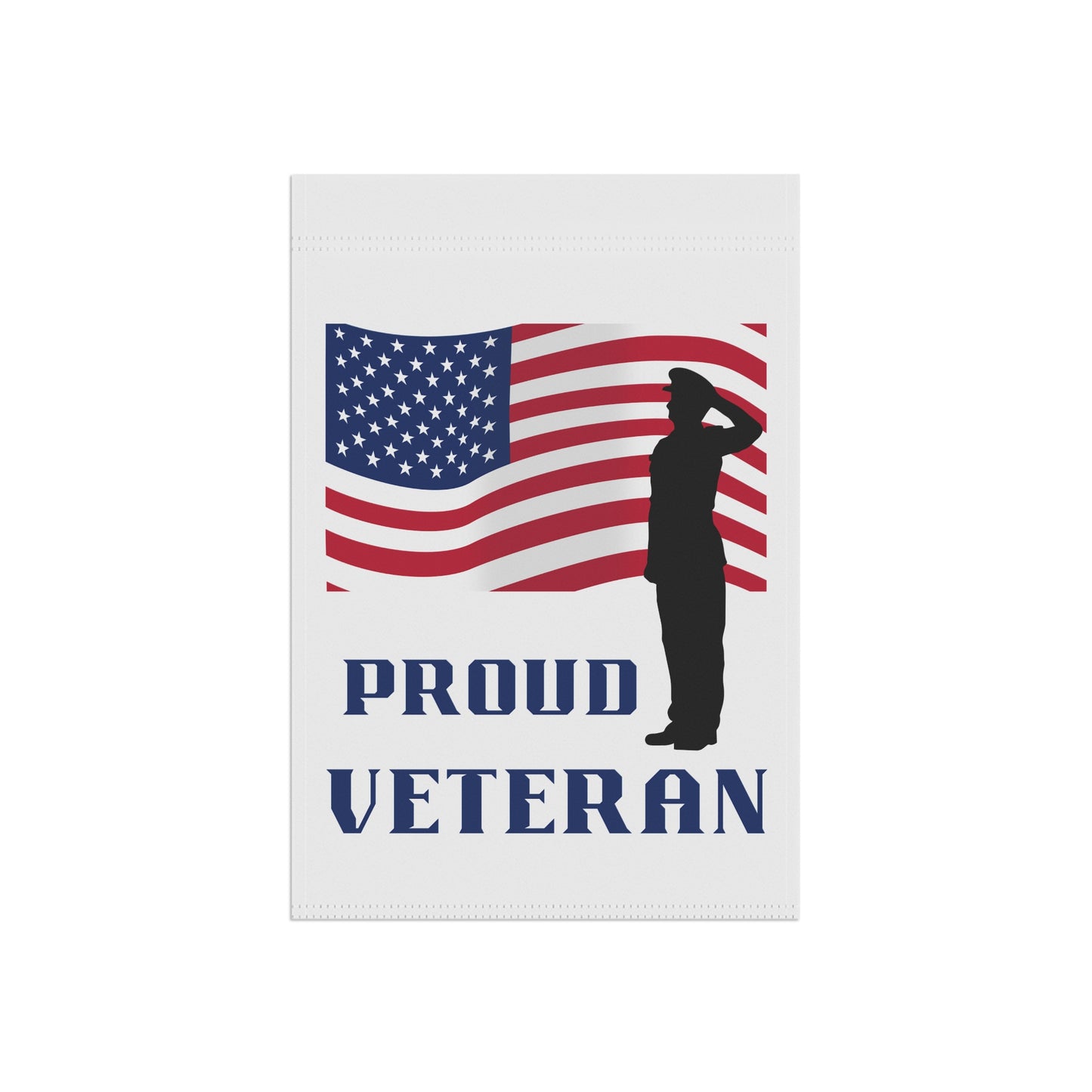 Proud Veteran Garden Flag — Patriotic American Flag & Saluting Silhouette