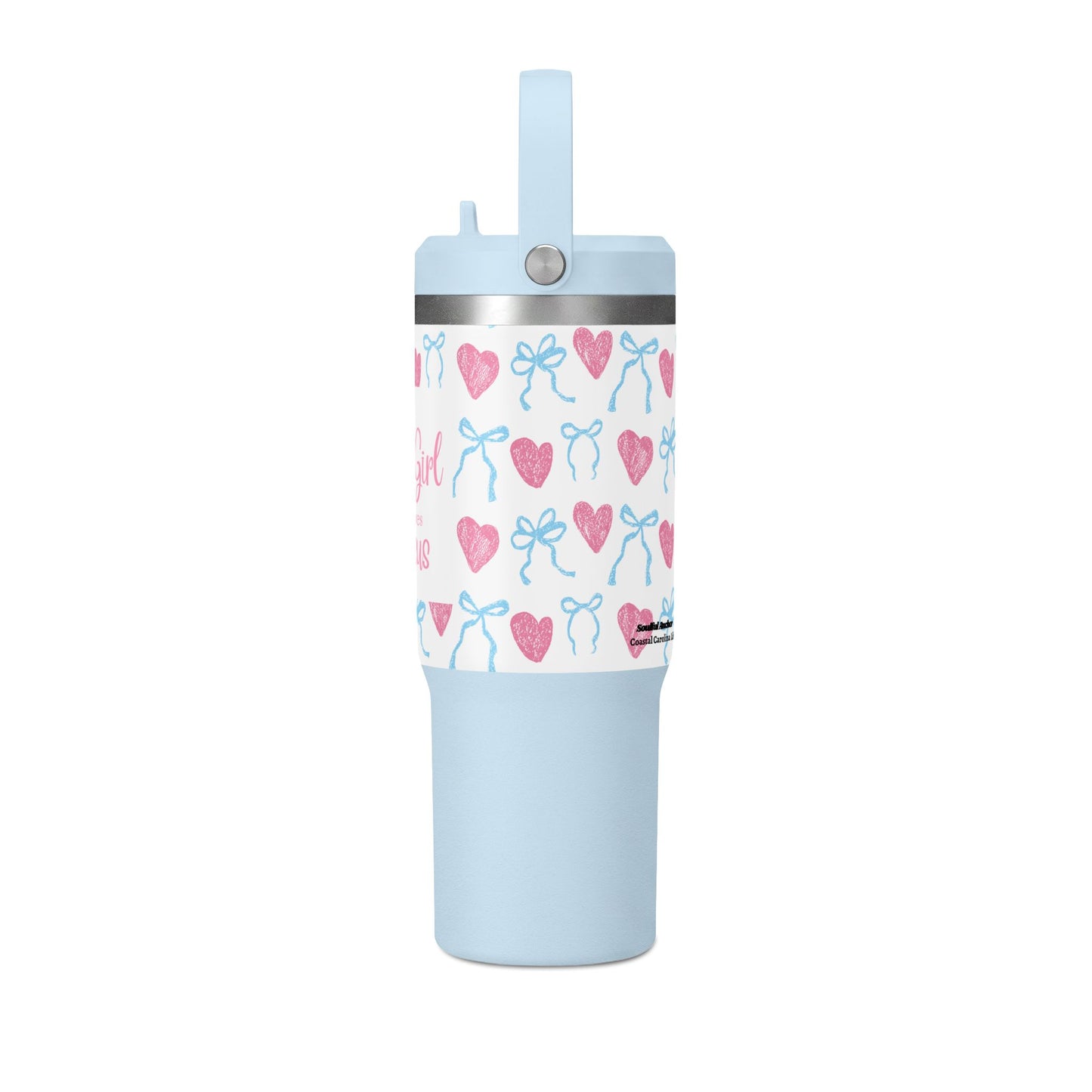 Nomad Tumbler — 32oz "This Girl Loves Jesus" Pastel Hearts Travel Tumbler