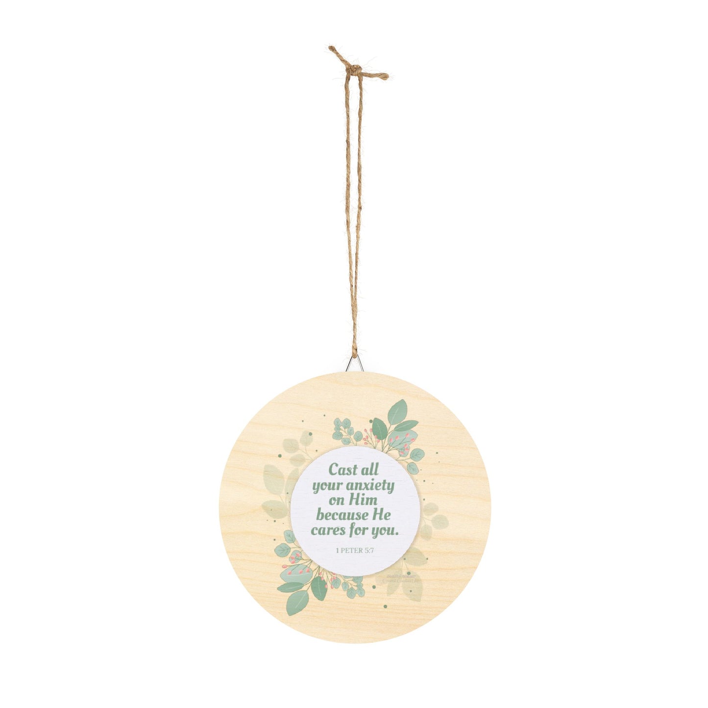 Cast All Your Anxiety on Him (1 Peter 5:7) Wooden Wall Decor