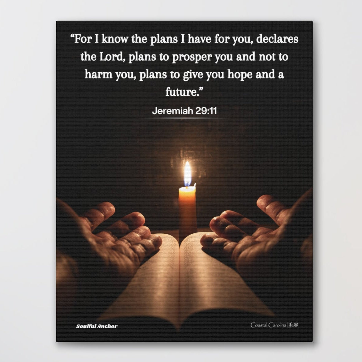 Bible Verse Wall Art – Jeremiah 29:11 Framed Canvas for Prayer Room