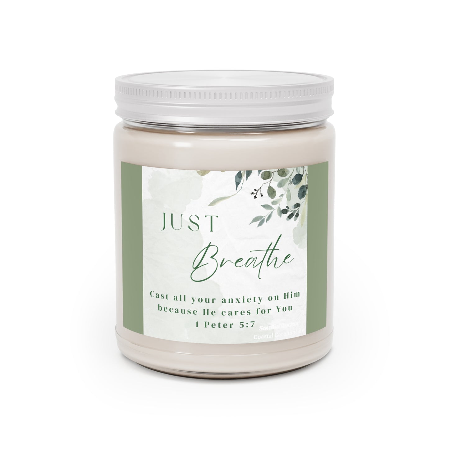 Just Breathe (1 Peter 5:7) 9oz Scented Soy Candle