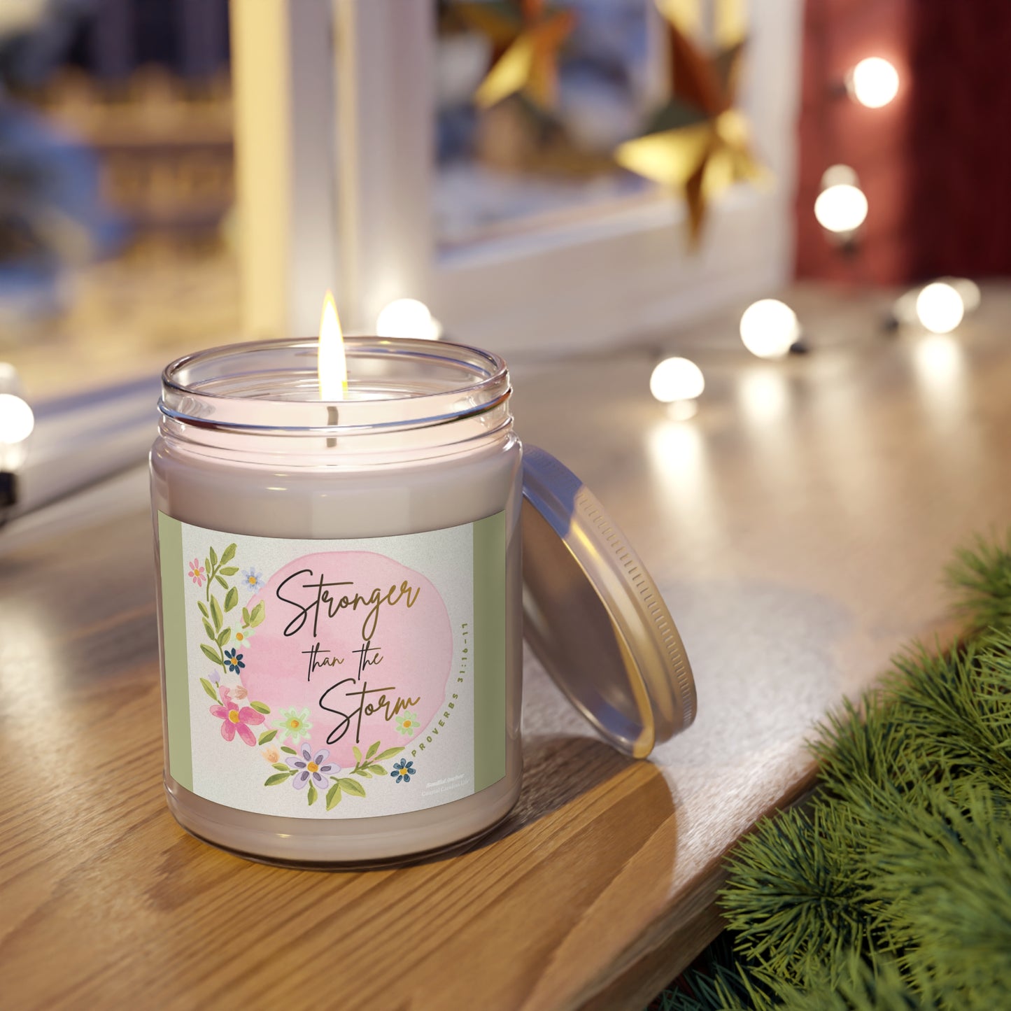 Stronger than the Storm (Proverbs 31:16-17) 9oz Scented Soy Candle
