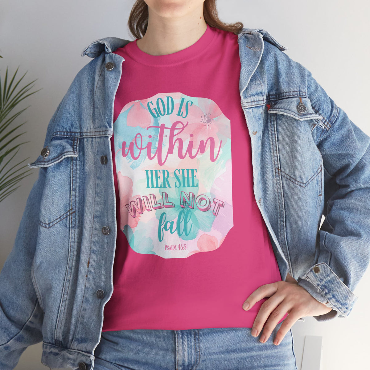 Christian Tshirt Women – Bible Verse Psalm 46:5 Faith Based Inspirational