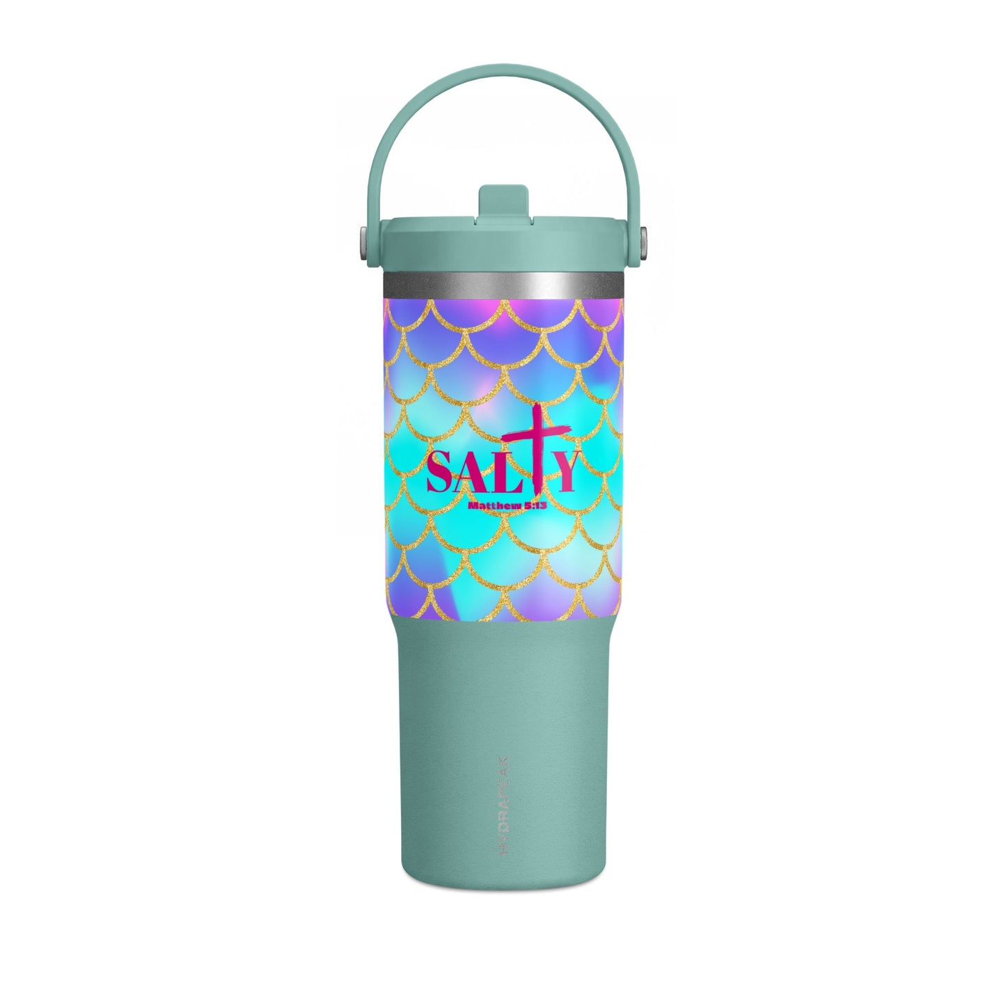 Mermaid Scale 32oz Tumbler — 'Salty' Beach Insulated Travel Cup