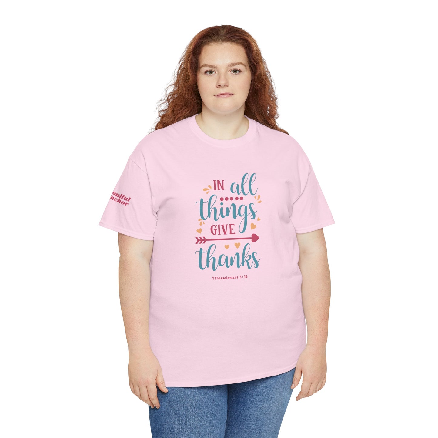 In All Things Give Thanks T-Shirt (1 Thessalonians 5:18) Christian Faith Tee