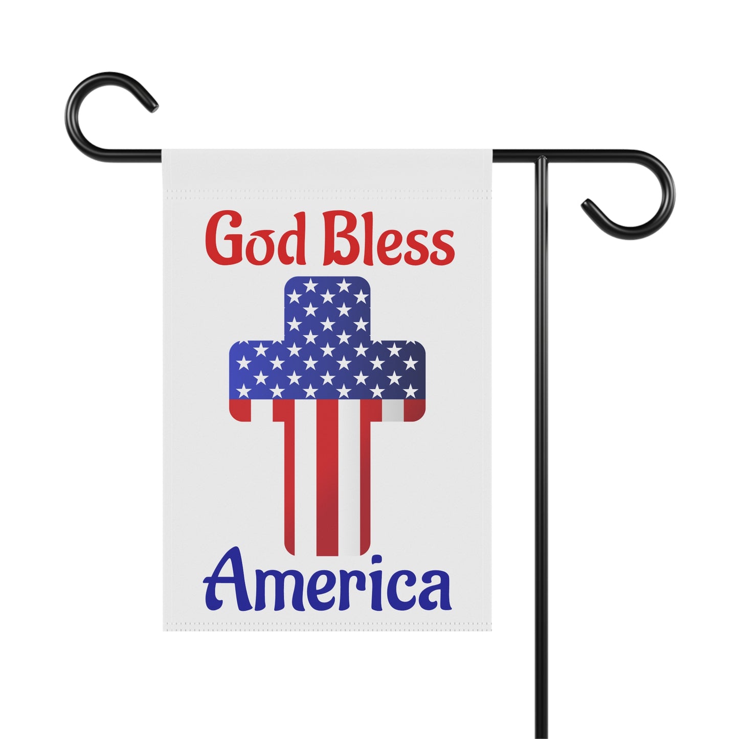 God Bless America Patriotic Garden Flag (Cross Design)