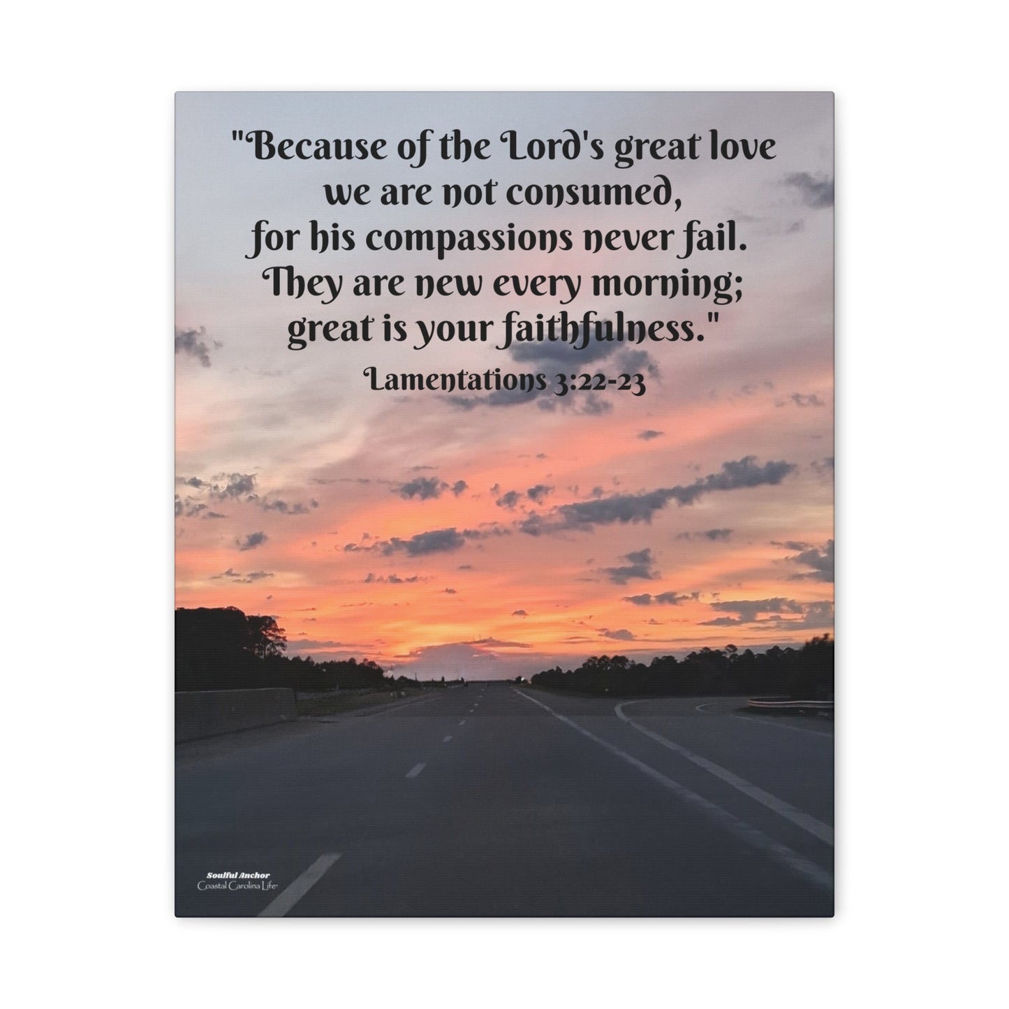 They are New Every Morning, Great is Your Faithfulness (Lamentations 3:22-23) Canvas Wall Art