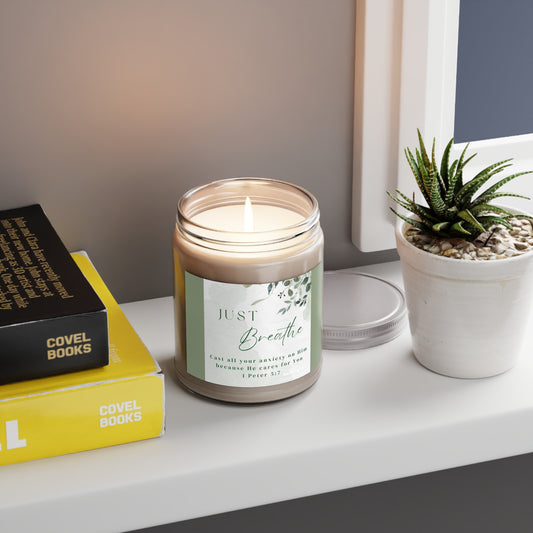 Just Breathe (1 Peter 5:7) 9oz Scented Soy Candle