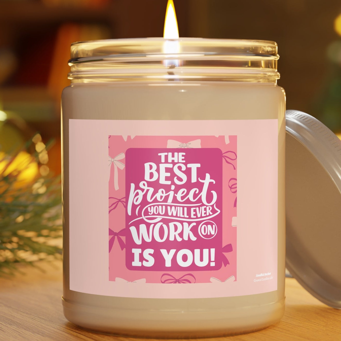 Motivational Candle Gift – 9oz Soy with Inspirational Quote for Self Care