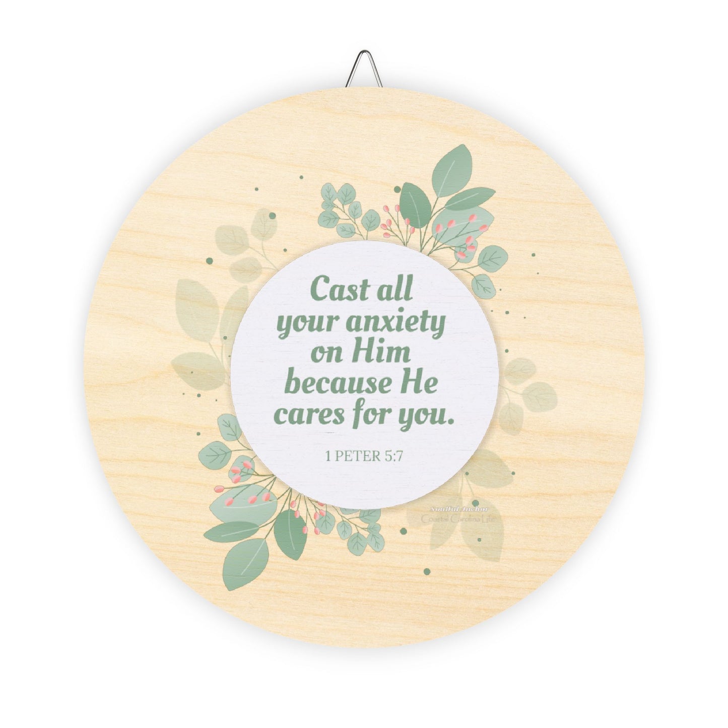 Cast All Your Anxiety on Him (1 Peter 5:7) Wooden Wall Decor