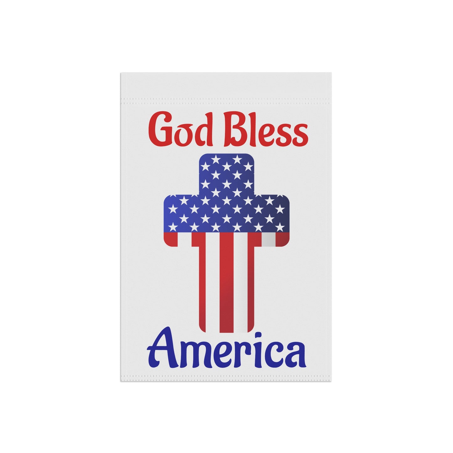 God Bless America Patriotic Garden Flag (Cross Design)