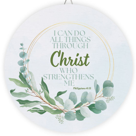 Bible Verse Wall Art – Philippians 4:13 Wooden Scripture Sign