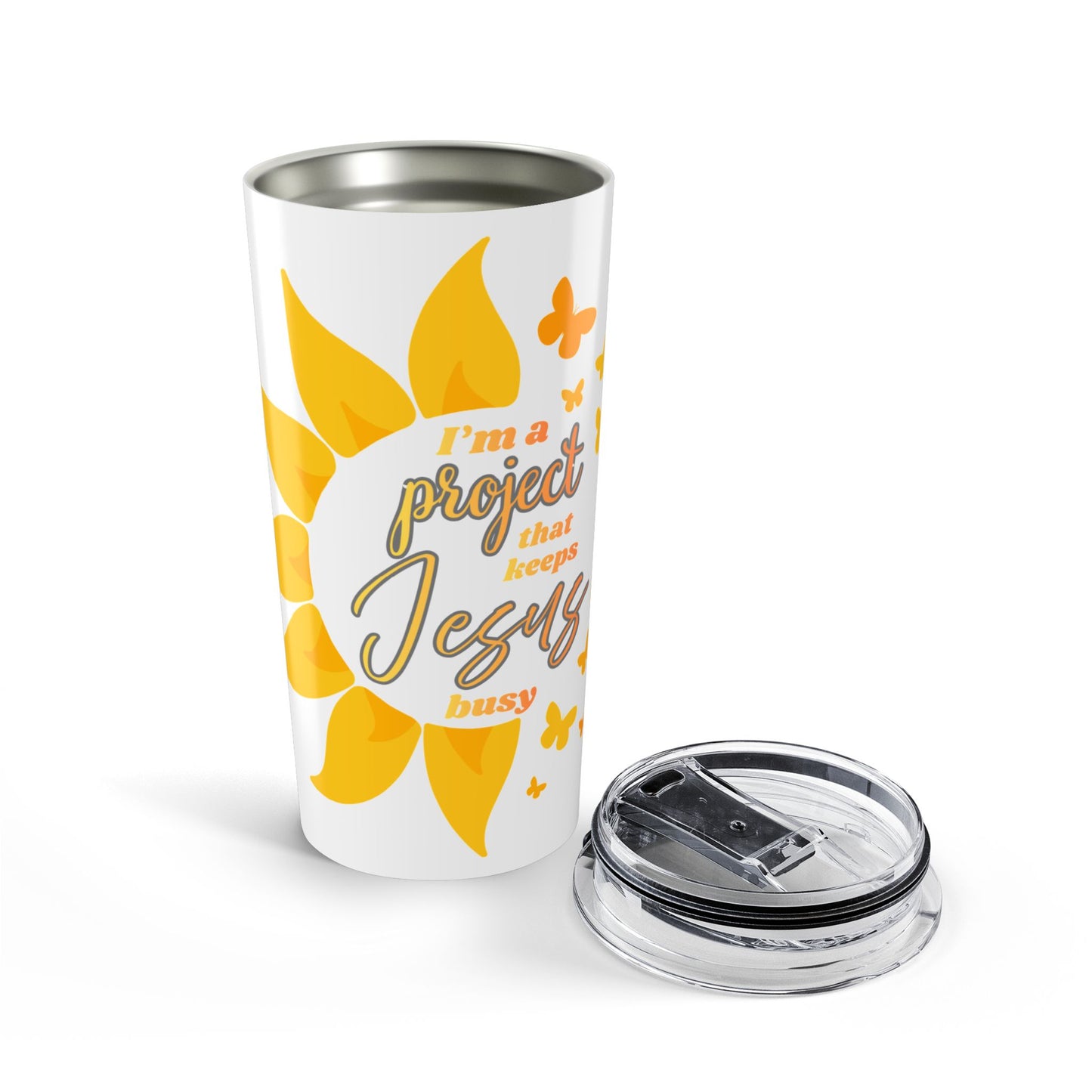 I'm a Project That Keeps Jesus Busy 20 oz Tumbler
