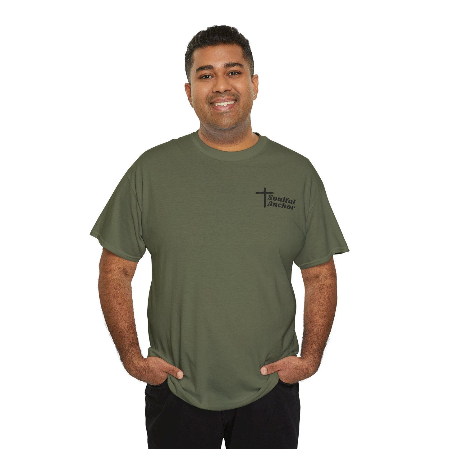 Christian T Shirt – Nail Cross Design with Scripture Message