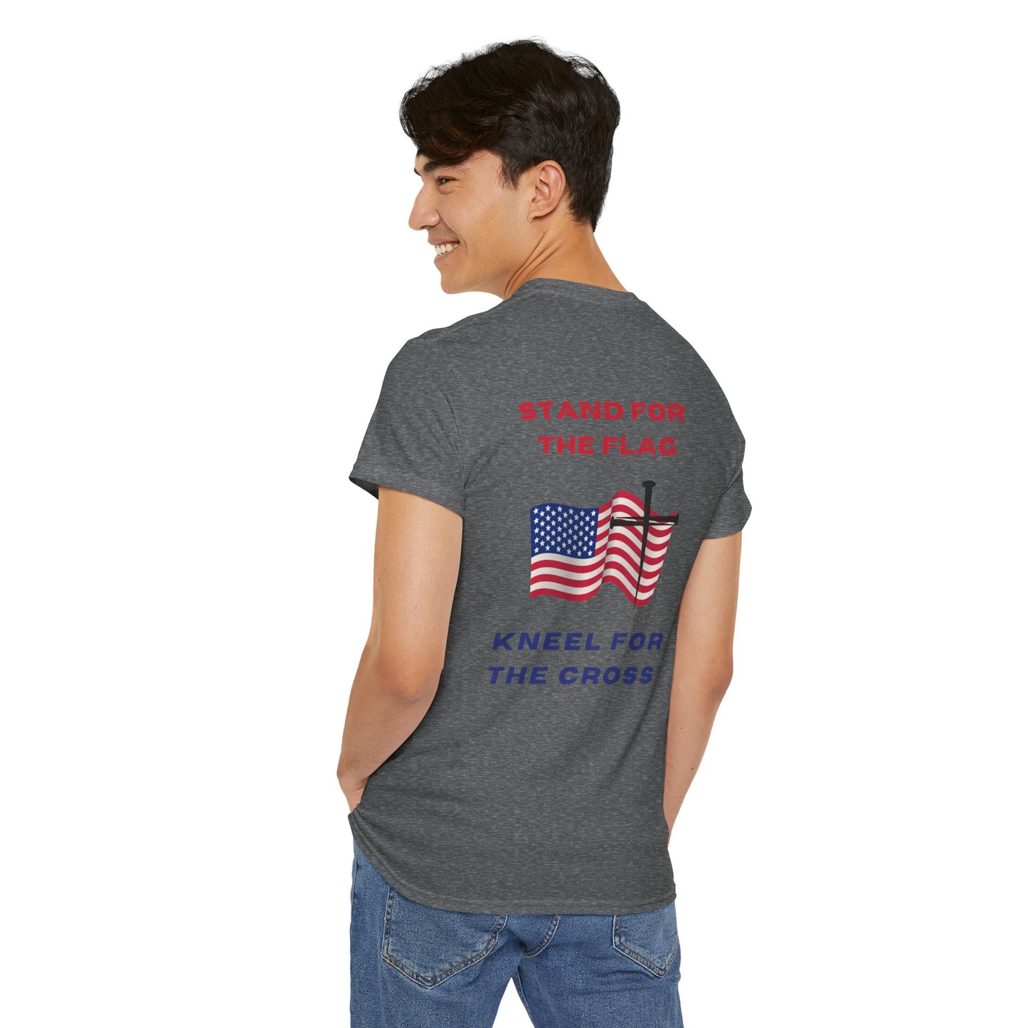 Stand for Flag Kneel for Cross Shirt – 100% Cotton Faith Tee