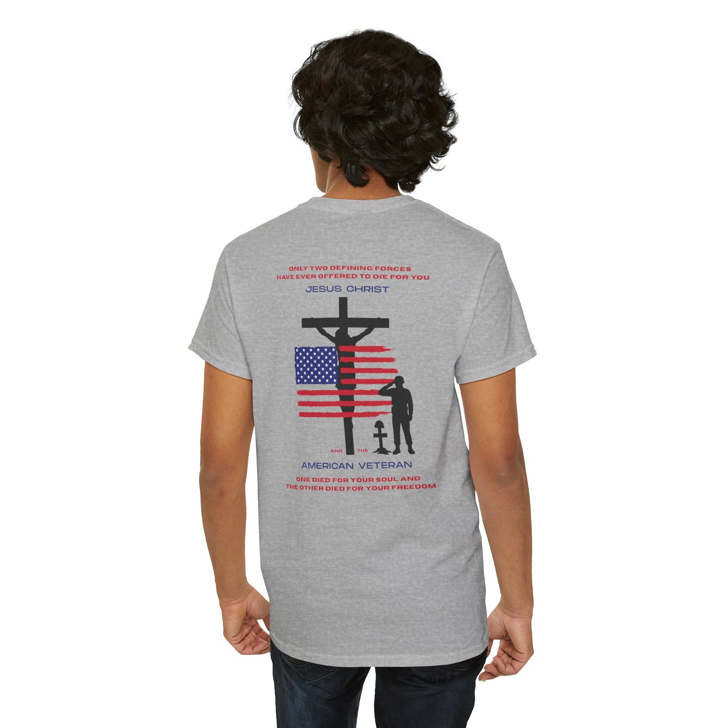 Patriotic Message Shirt – Honors Military and Faith Statement Tee