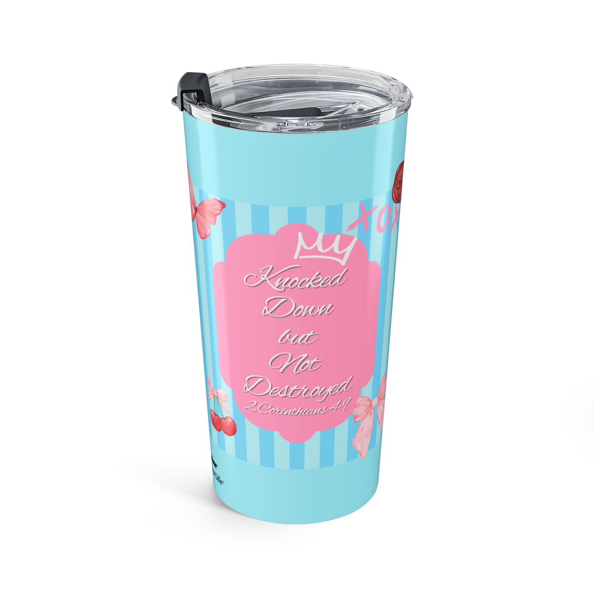 Scripture Tumbler – 20oz Insulated with 2 Corinthians 4:8-9