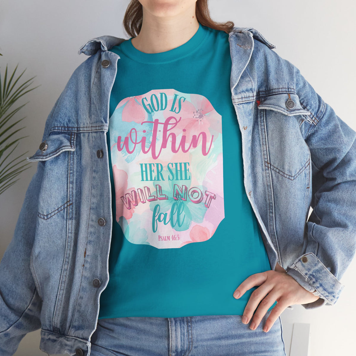 Christian Tshirt Women – Bible Verse Psalm 46:5 Faith Based Inspirational