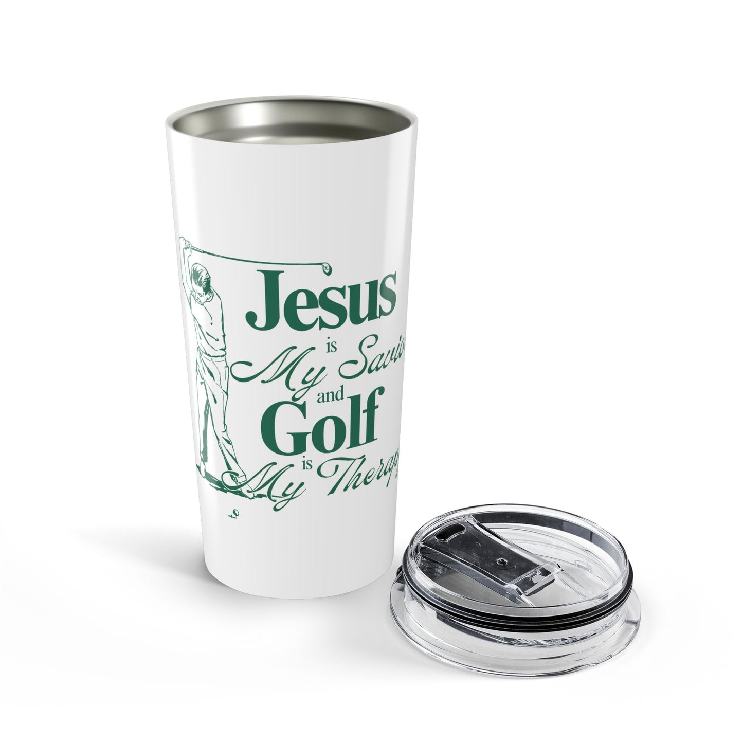 Jesus Is My Savior and Golf Is My Therapy 20oz Tumbler