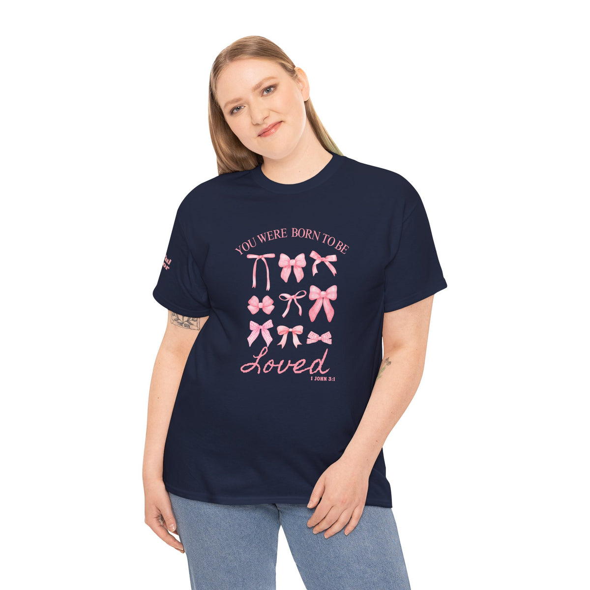 Christian Tshirt Women – 1 John 3:1 Soft Cotton Faith Tee