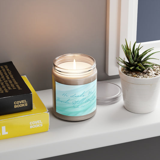 He Leads Me Beside Still Waters 9oz Scented Soy Candle