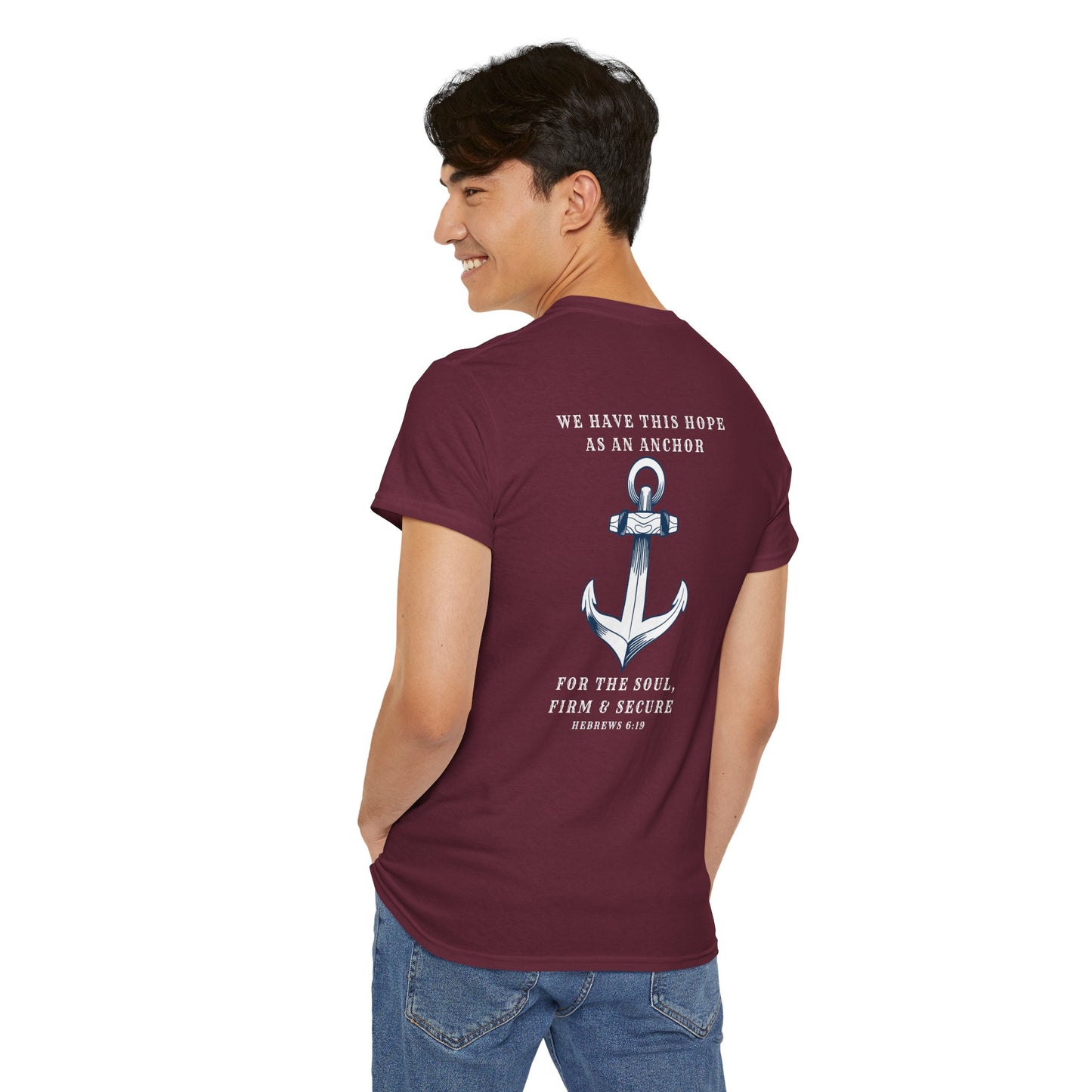 Christian Anchor Shirt – Hebrews 6:19 Hope Faith Soft Cotton Tee