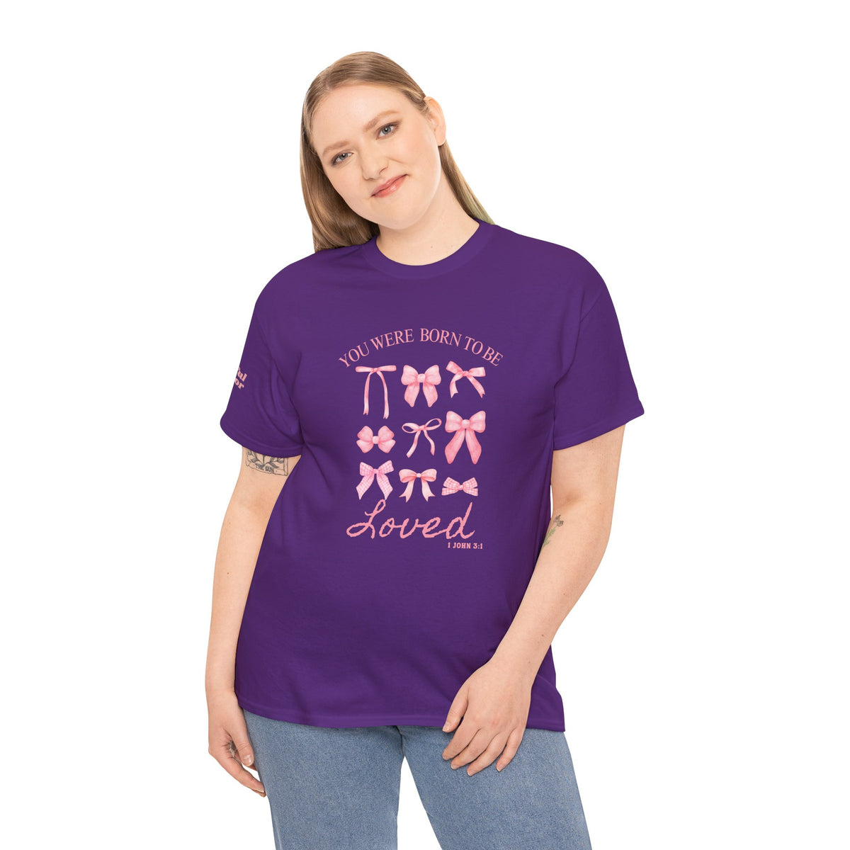 Christian Tshirt Women – 1 John 3:1 Soft Cotton Faith Tee