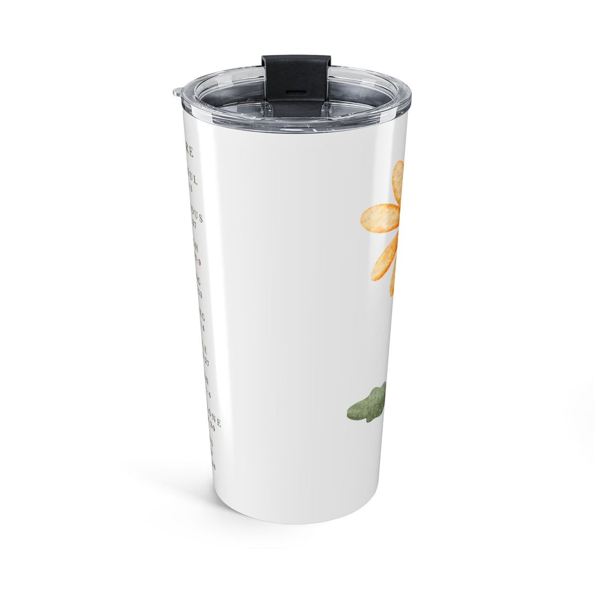 Christian Tumbler – Scripture Verses Sunflower Design 20oz Faith Gift