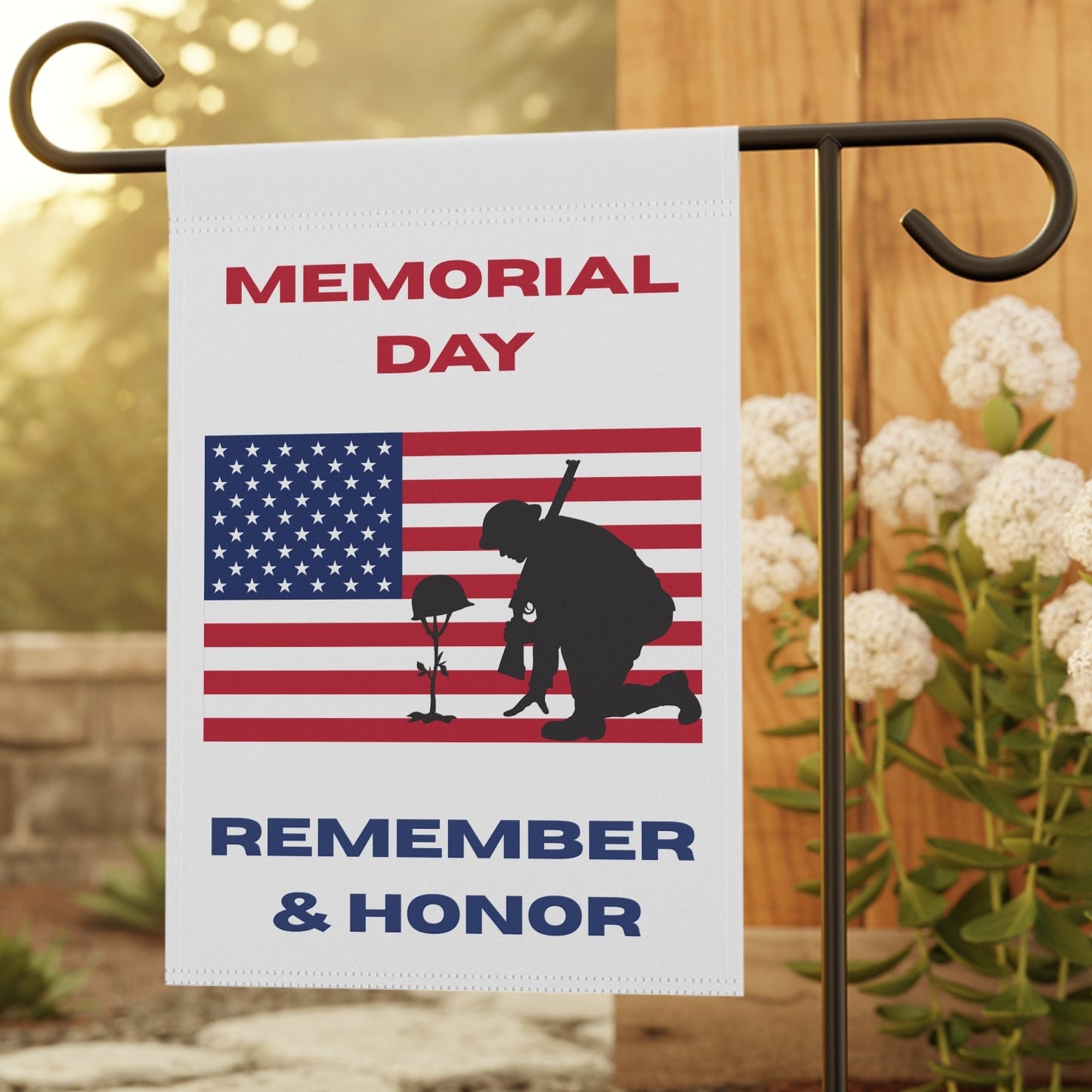 Memorial Day Garden Flag — "Remember & Honor" American Flag Tribute