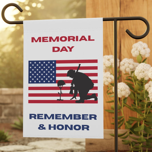 Memorial Day Garden Flag — "Remember & Honor" American Flag Tribute