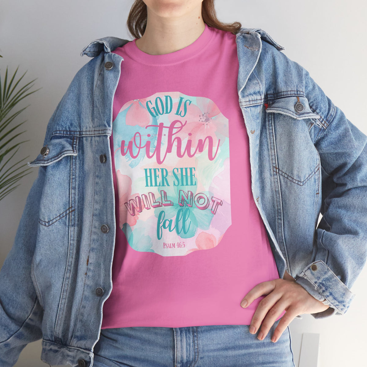 Christian Tshirt Women – Bible Verse Psalm 46:5 Faith Based Inspirational