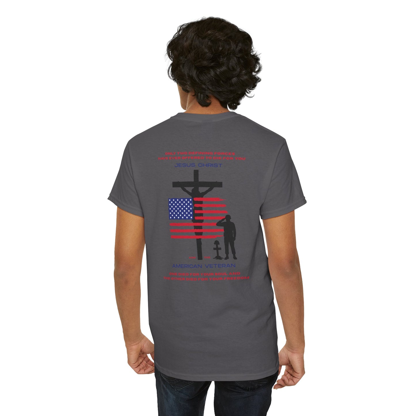 Patriotic Message Shirt – Honors Military and Faith Statement Tee