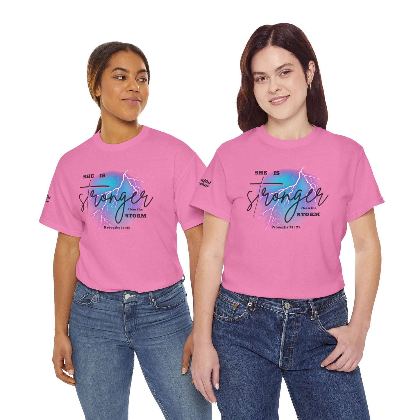 Christian Tshirt Women – Proverbs 31:25 She Is Strong Faith Message