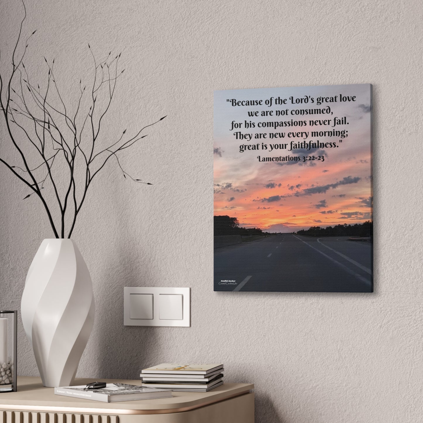 They are New Every Morning, Great is Your Faithfulness (Lamentations 3:22-23) Canvas Wall Art