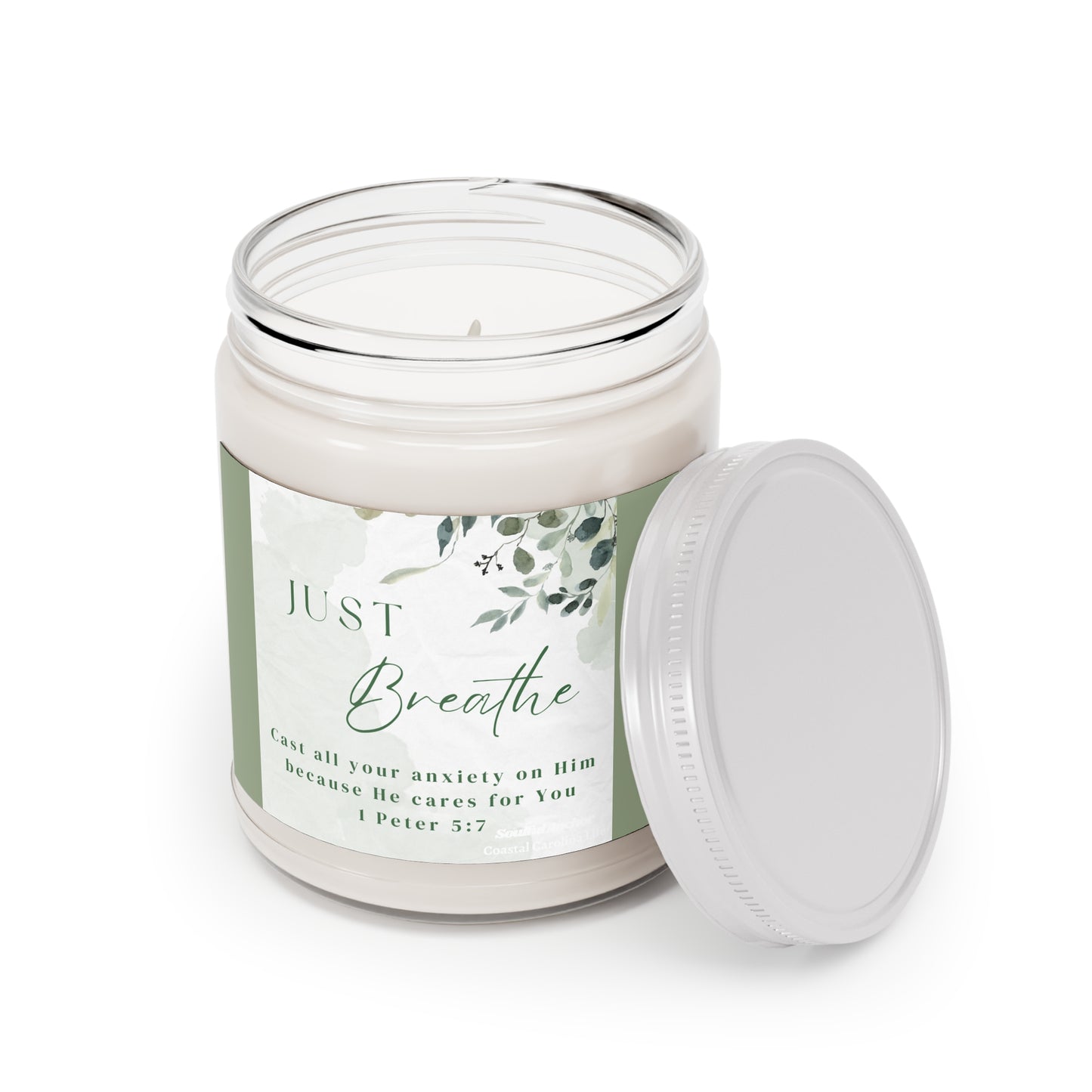 Just Breathe (1 Peter 5:7) 9oz Scented Soy Candle