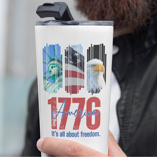 Patriotic Tumbler – 20oz Insulated 1776 Freedom Americana Design