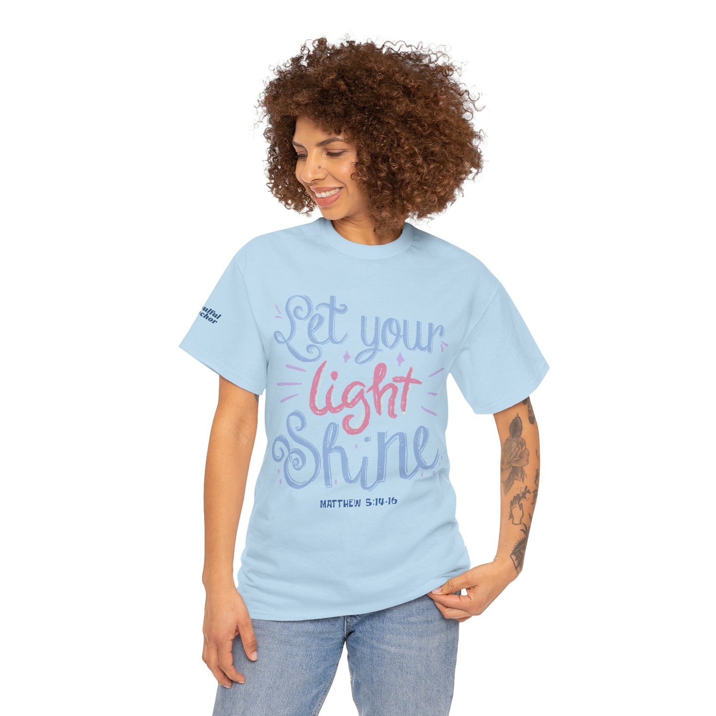 Let Your Light Shine T-Shirt (Matthew 5:14-16) — Christian Faith Tee