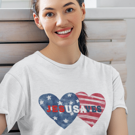 Christian Patriotic Shirt – Jesusaves Design Faith America Tee