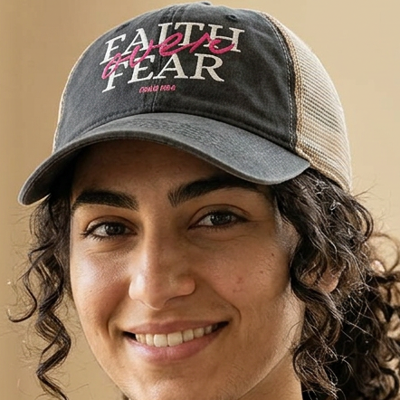 Faith Over Fear Hat – Psalm 11:86 Christian Meshback Trucker Cap