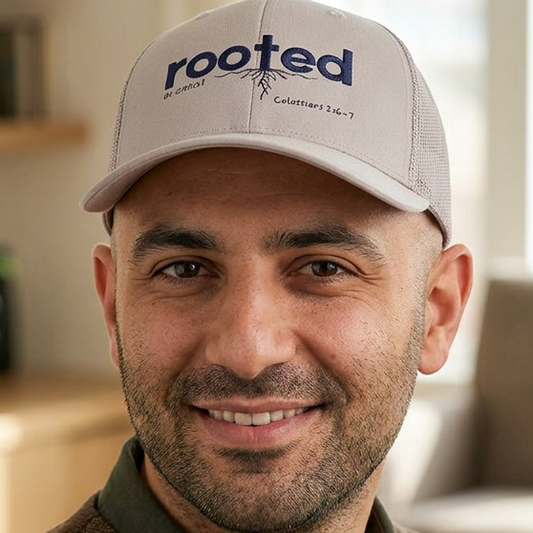 Christian Trucker Hat – Rooted in Christ Breathable Mesh Cap