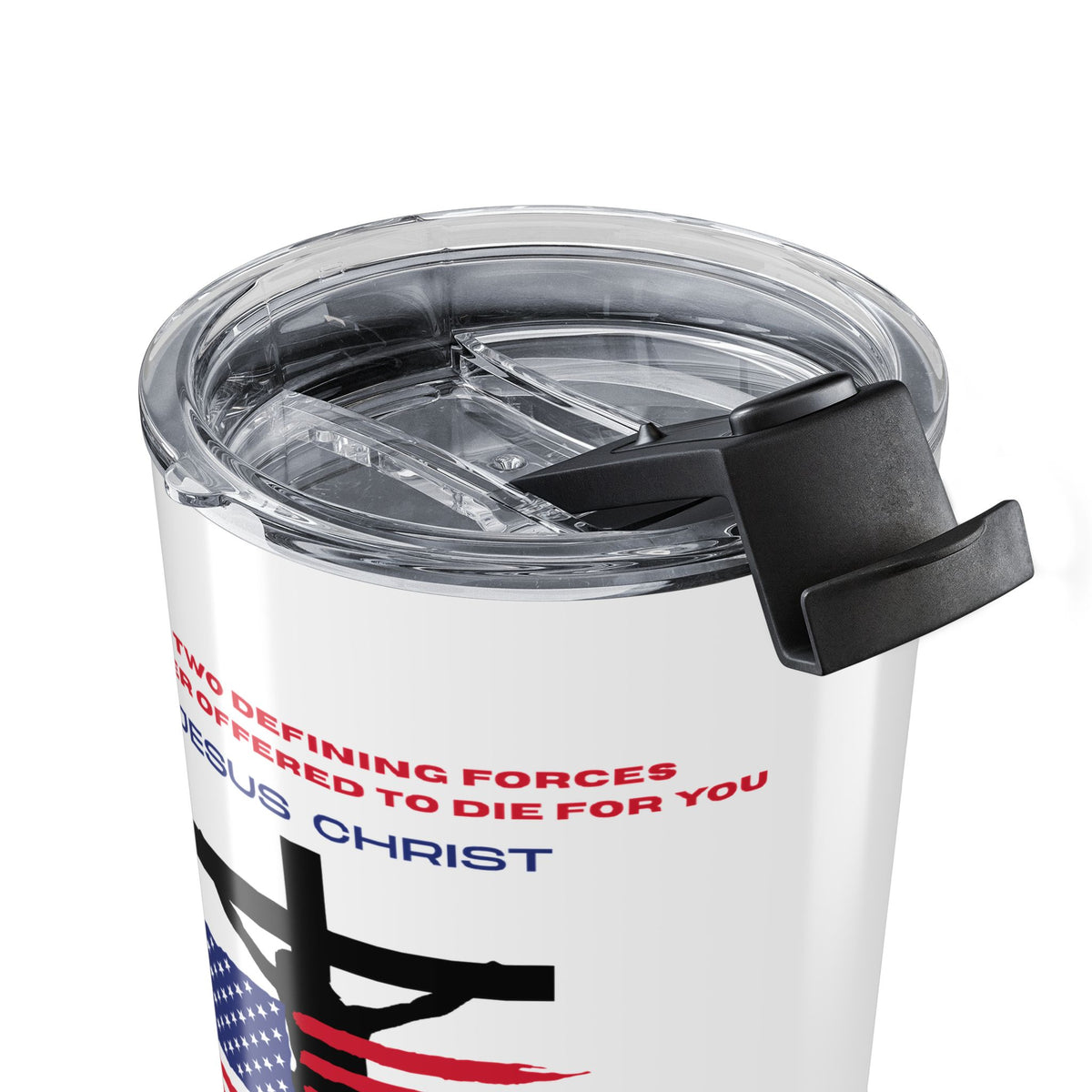 Christian Patriotic Tumbler – 20oz Stainless Steel Cross American Flag Design