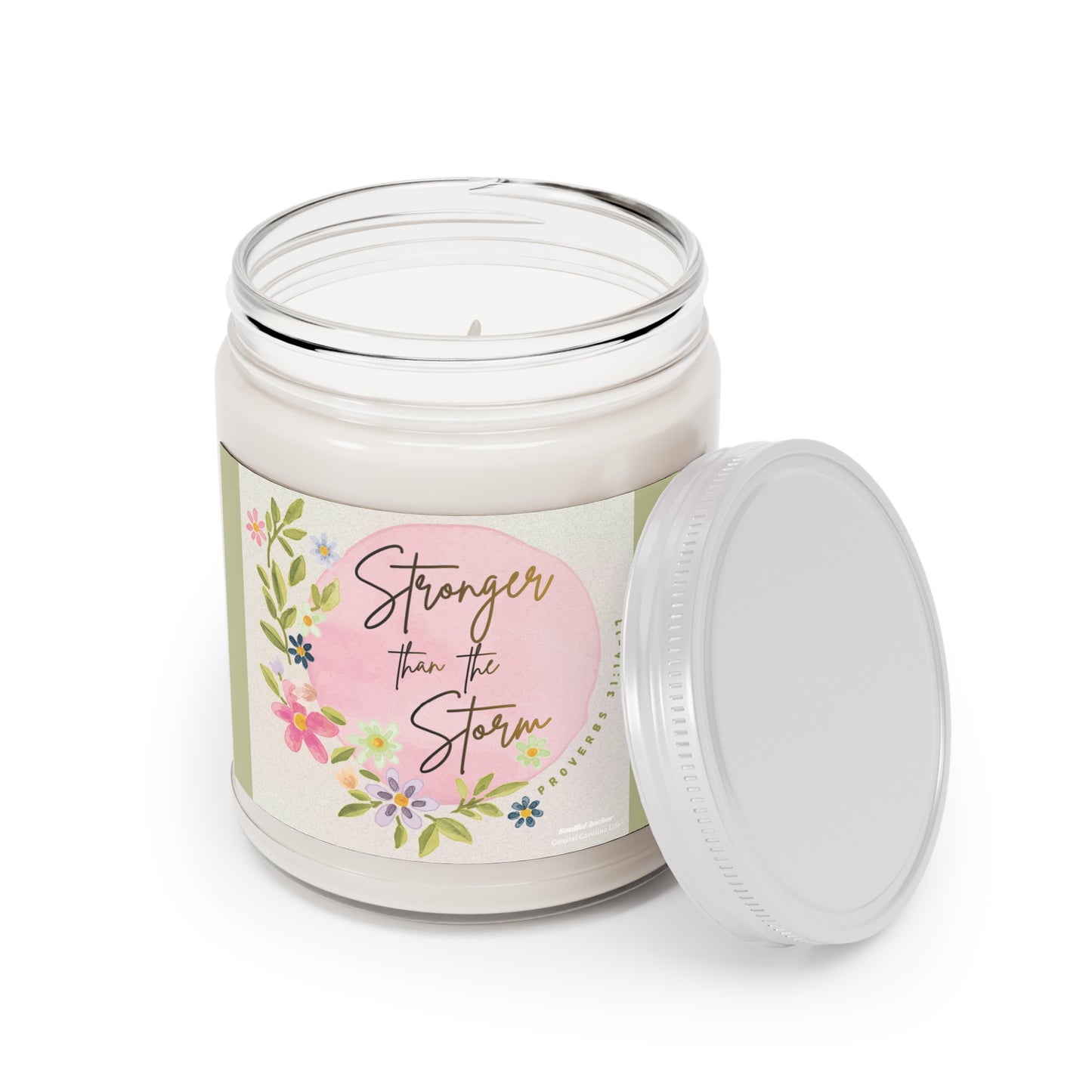 Stronger than the Storm (Proverbs 31:16-17) 9oz Scented Soy Candle