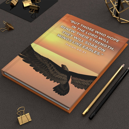 Christian Hardcover Journal – Isaiah 40:31 Scripture with 150 Lined Pages