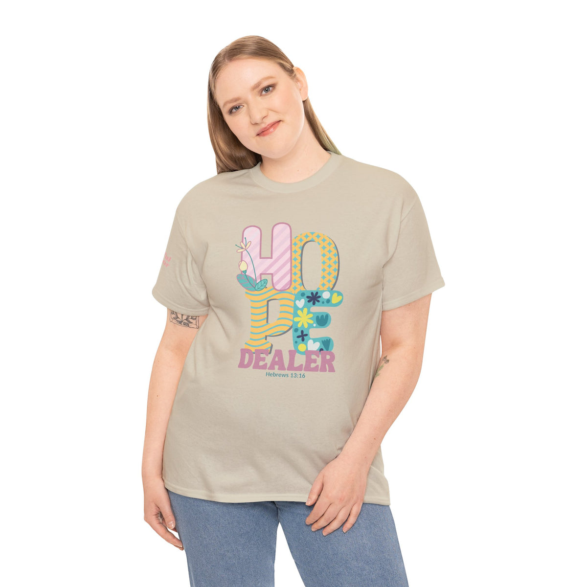 Christian Graphic Tee – Vintage Hope Dealer Design with Encouraging Message