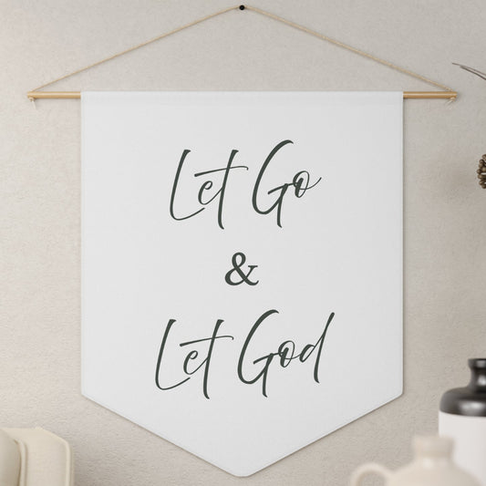 Let Go & Let God Pennant Banner — Inspirational Christian Wall Decor