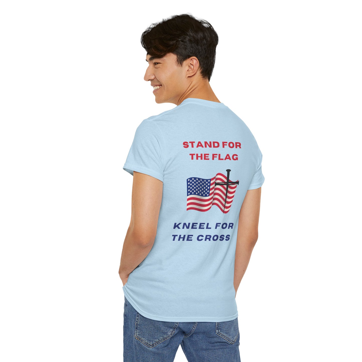 Stand for Flag Kneel for Cross Shirt – 100% Cotton Faith Tee