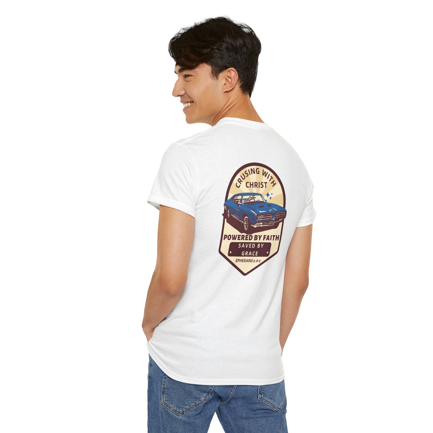 Cruising with Christ T-Shirt (Ephesians 2:8-9) — Christian Faith Tee