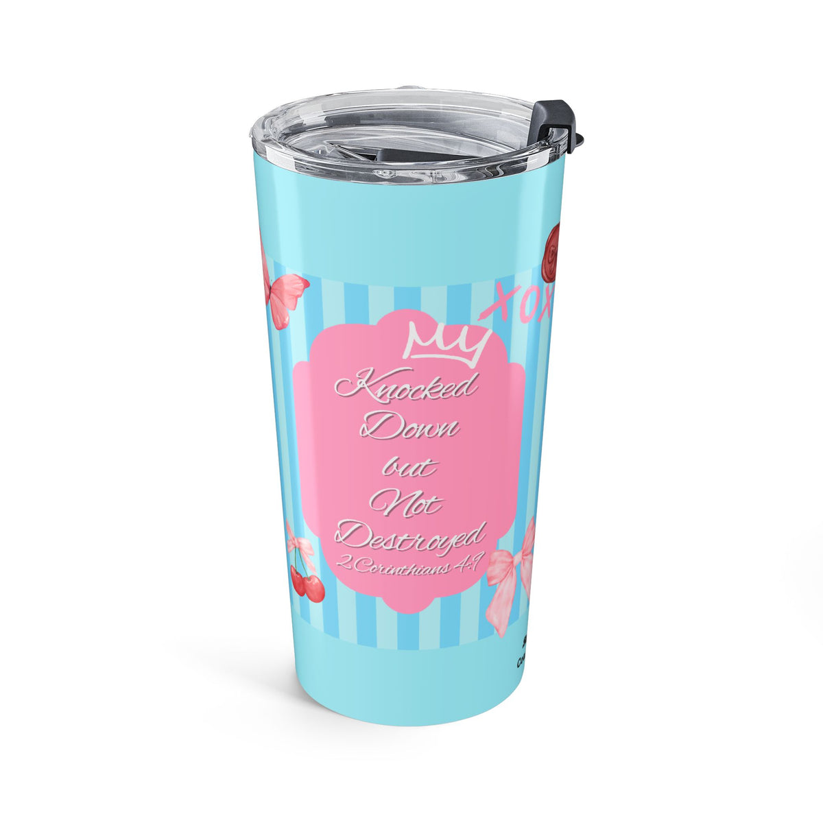 Scripture Tumbler – 20oz Insulated with 2 Corinthians 4:8-9