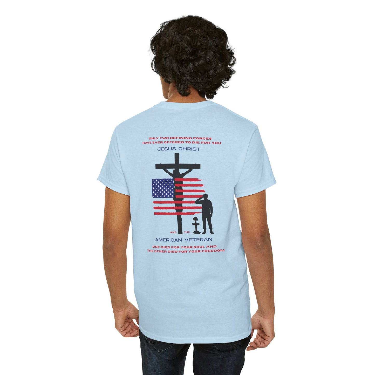 Patriotic Message Shirt – Honors Military and Faith Statement Tee