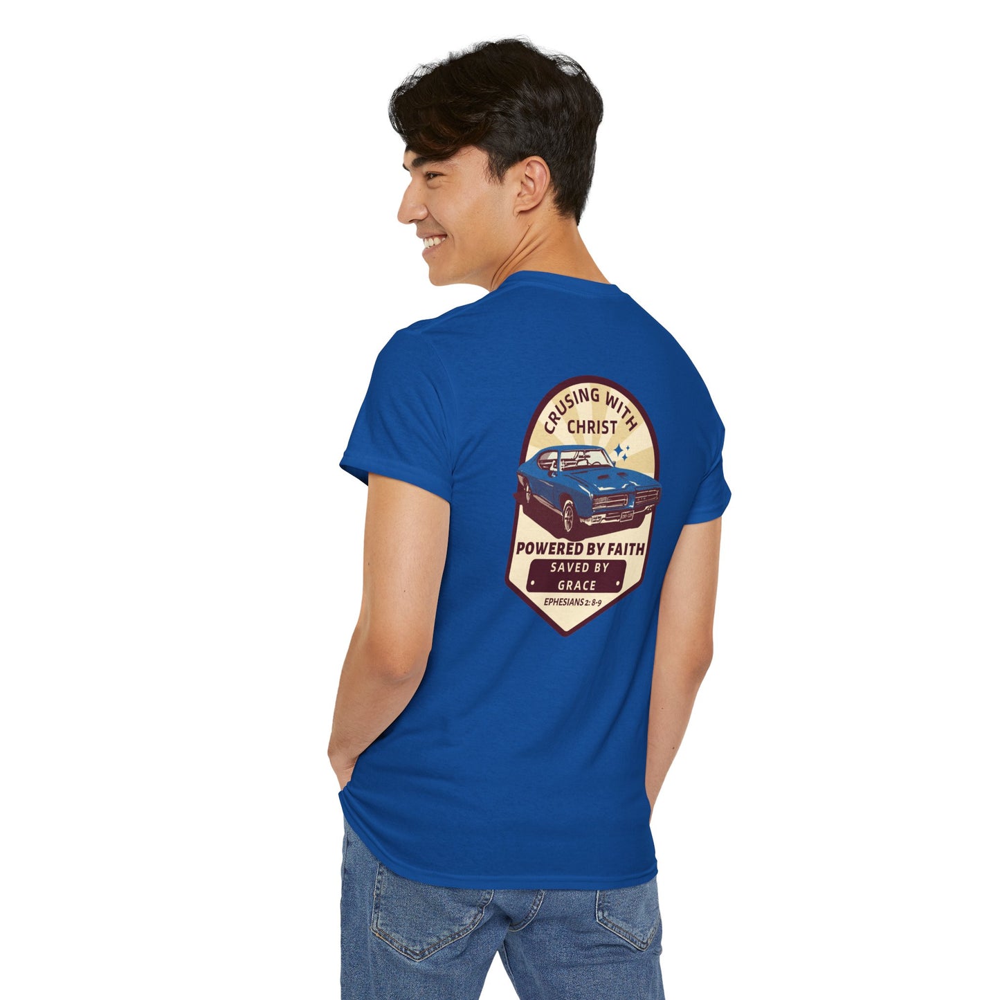 Cruising with Christ T-Shirt (Ephesians 2:8-9) — Christian Faith Tee